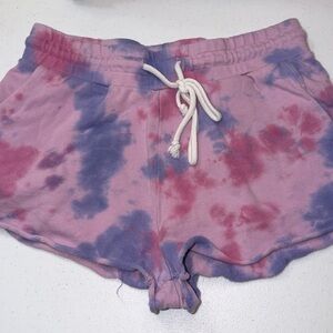 Tie-Dye Athletic Shorts in Pink and Purple